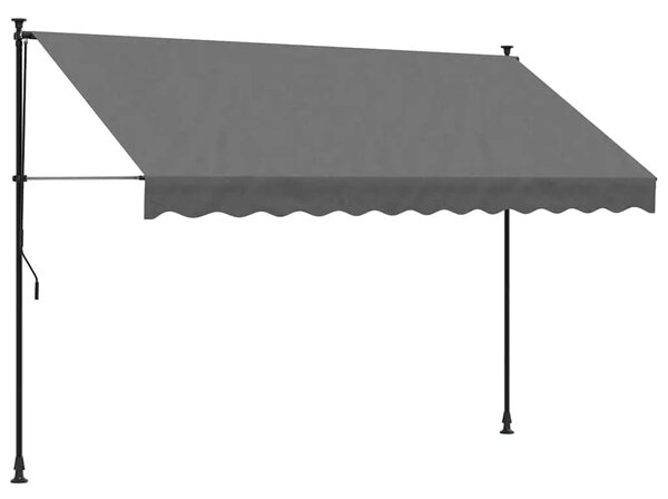 Tenda na uvlačenje antracit 300 x 150 cm od tkanine i čelika - Antracit 1 Antracitni okvir 300 cm