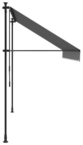 Tenda na uvlačenje antracit 300 x 150 cm od tkanine i čelika - Antracit 1 Antracitni okvir 300 cm