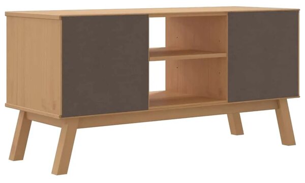 TV ormarić OLDEN smeđi 114 x 43 x 57 cm od masivne borovine - Smeđa 1 Smeđa