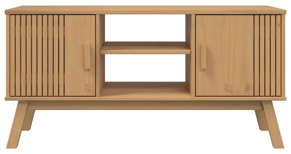 TV ormarić OLDEN smeđi 114 x 43 x 57 cm od masivne borovine - Smeđa 1 Smeđa
