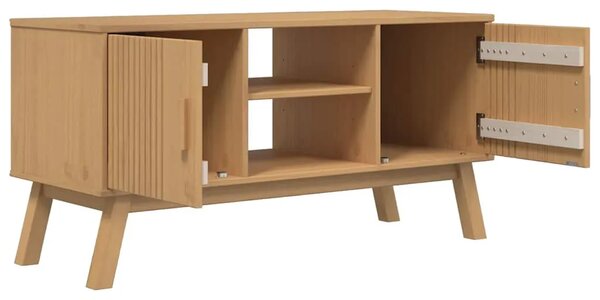 TV ormarić OLDEN smeđi 114 x 43 x 57 cm od masivne borovine - Smeđa 1 Smeđa