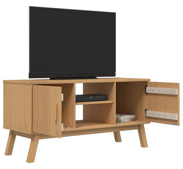TV ormarić OLDEN smeđi 114 x 43 x 57 cm od masivne borovine - Smeđa 1 Smeđa