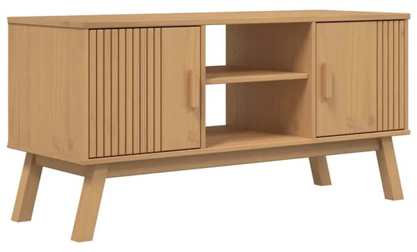 TV ormarić OLDEN smeđi 114 x 43 x 57 cm od masivne borovine - Smeđa 1 Smeđa