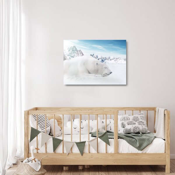 Staklena slika - Polarni medvjed (70x50 cm)