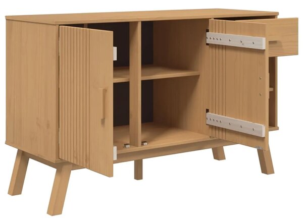 Komoda OLDEN smeđa 114 x 43 x 73 5 cm od masivne borovine - Smeđa 1 Smeđa