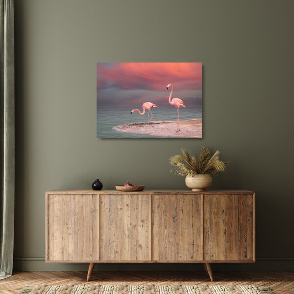 Staklena slika Flaminga (70x50 cm)