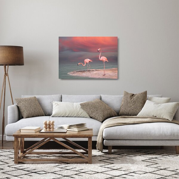 Staklena slika Flaminga (70x50 cm)