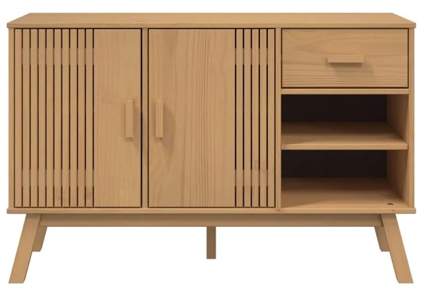 Komoda OLDEN smeđa 114 x 43 x 73 5 cm od masivne borovine - Smeđa 1 Smeđa