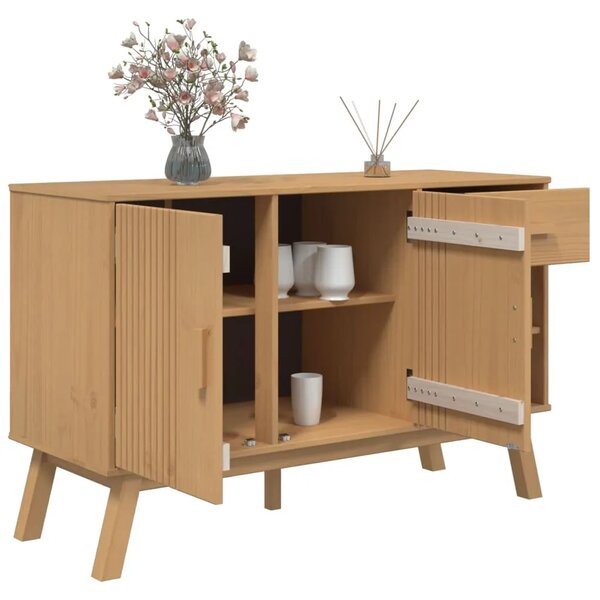 Komoda OLDEN smeđa 114 x 43 x 73 5 cm od masivne borovine - Smeđa 1 Smeđa