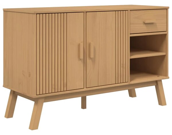 Komoda OLDEN smeđa 114 x 43 x 73 5 cm od masivne borovine - Smeđa 1 Smeđa