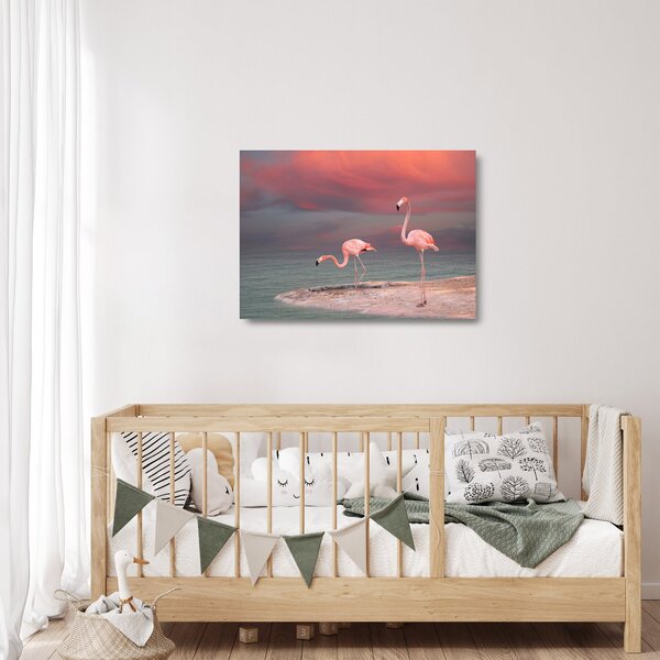 Staklena slika Flaminga (70x50 cm)