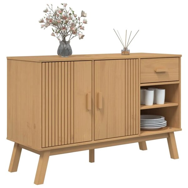 Komoda OLDEN smeđa 114 x 43 x 73 5 cm od masivne borovine - Smeđa 1 Smeđa