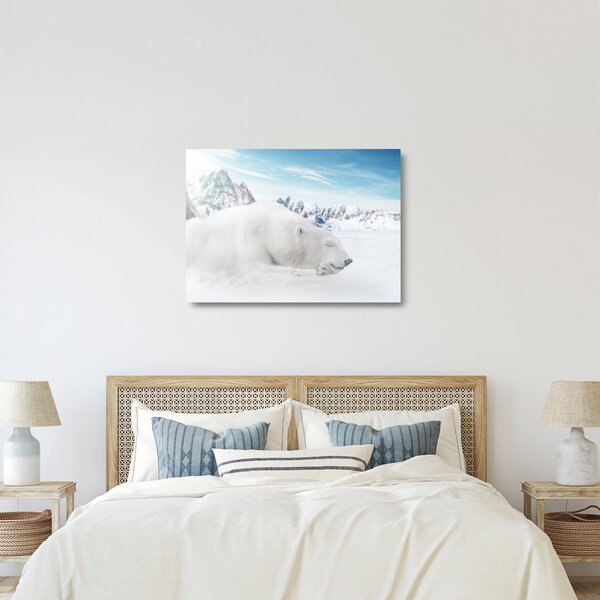 Staklena slika - Polarni medvjed (70x50 cm)