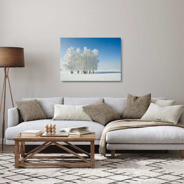 Staklena slika - Snježni krajolik (70x50 cm)