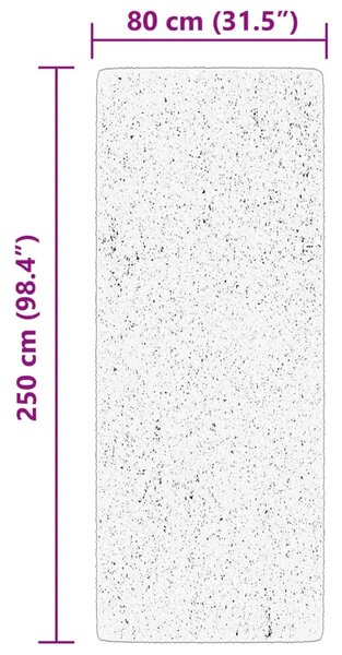 Tepih HUARTE kratkih vlakana mekani i perivi crni 80 x 250 cm - Crna 80 x 250 cm Crna 80 x 250 cm