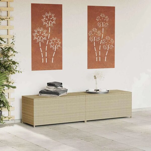 Vrtna kutija za pohranu prošarana bež 469 L od poliratana - Miješana bež 200 x 50 x 58 cm Miješana bež 200 x 50 x 58 cm