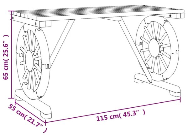 Vrtni stol 115 x 55 x 65 cm od masivne jelovine - Smeđa 1 Smeđa