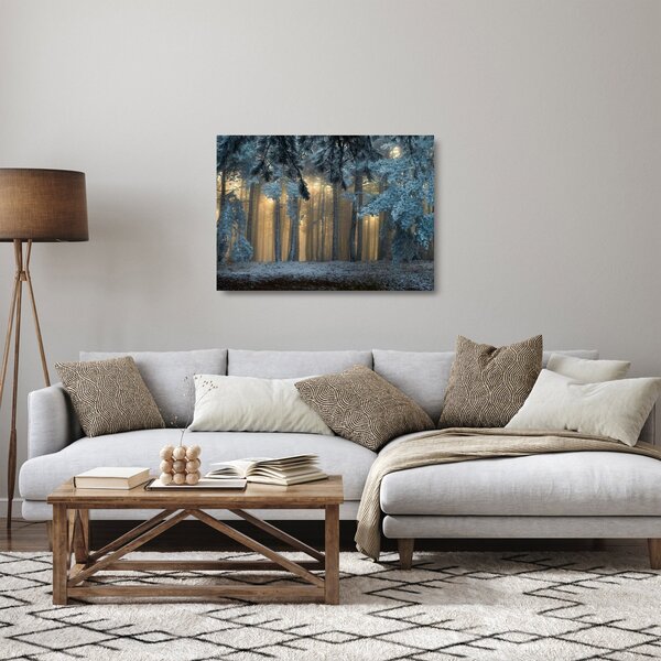 Staklena slika snježne šume (70x50 cm)