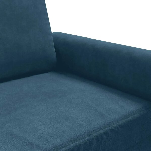 Dvosjed plavi 140 cm baršunasti - Plava 1 140 cm Plava