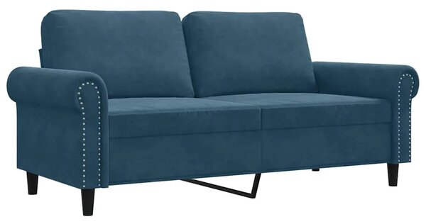 Dvosjed plavi 140 cm baršunasti - Plava 1 140 cm Plava