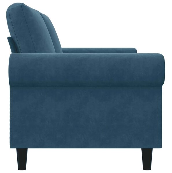 Dvosjed plavi 140 cm baršunasti - Plava 1 140 cm Plava