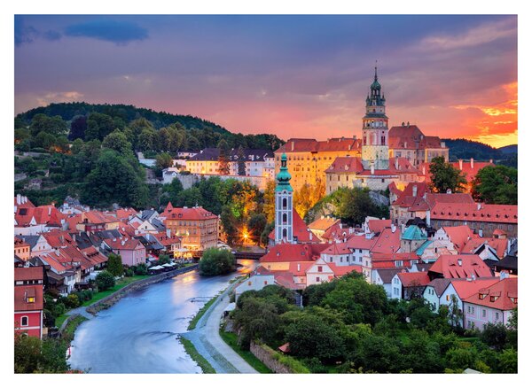 Staklena slika - Český Krumlov (70x50 cm)