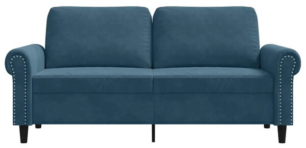 Dvosjed plavi 140 cm baršunasti - Plava 1 140 cm Plava