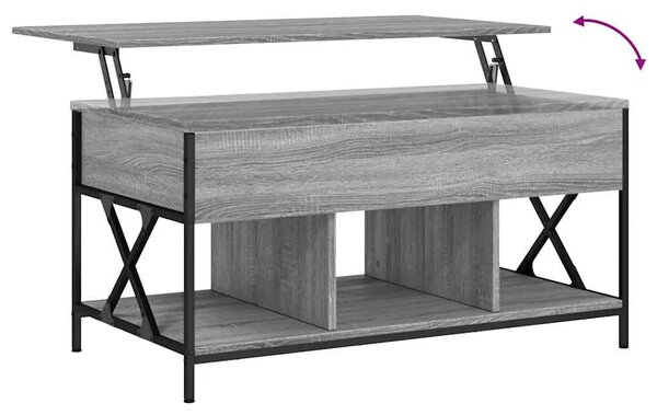 Stolić za kavu siva boja hrasta 100x55x50 cm od drva i metala - Sivi hrast sonoma 1 Sivi hrast sonoma