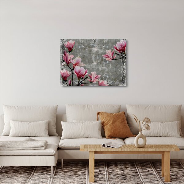 Staklena slika s cvijećem (70x50 cm)