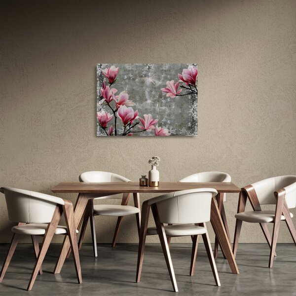 Staklena slika s cvijećem (70x50 cm)