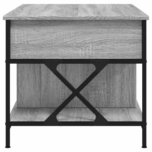 Stolić za kavu siva boja hrasta 100x55x50 cm od drva i metala - Sivi hrast sonoma 1 Sivi hrast sonoma