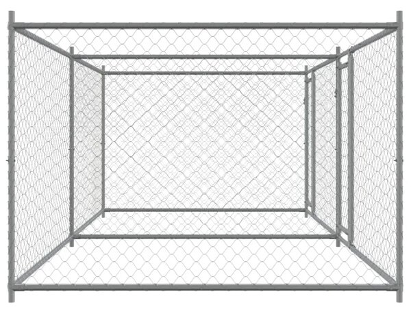 Kavez za pse s vratima sivi 4 x 2 x 1 5 m od pocinčanog čelika - 4 x 2 x 1.5 m 1 2 vrata 4 x 2 x 1.5 m