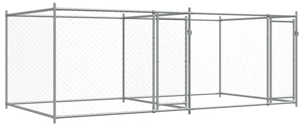 Kavez za pse s vratima sivi 4 x 2 x 1 5 m od pocinčanog čelika - 4 x 2 x 1.5 m 1 2 vrata 4 x 2 x 1.5 m