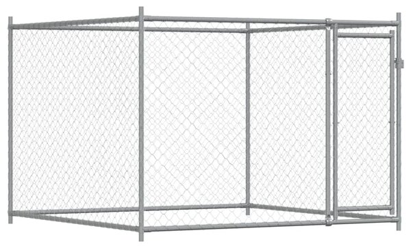 Kavez za pse s vratima sivi 4 x 2 x 1 5 m od pocinčanog čelika - 4 x 2 x 1.5 m 1 2 vrata 4 x 2 x 1.5 m