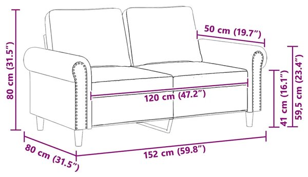 Dvosjed svjetlosivi 120 cm baršunasti - Svjetlosiva 1 120 cm Svjetlosiva