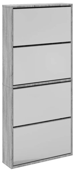 Ormarić za cipele s ogledalom 4 razine boja hrasta 63x17x134 cm - Sivi hrast sonoma 1 1 1