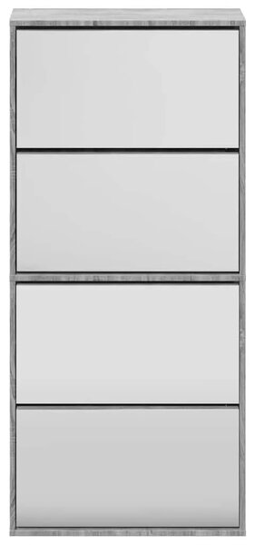 Ormarić za cipele s ogledalom 4 razine boja hrasta 63x17x134 cm - Sivi hrast sonoma 1 1 1