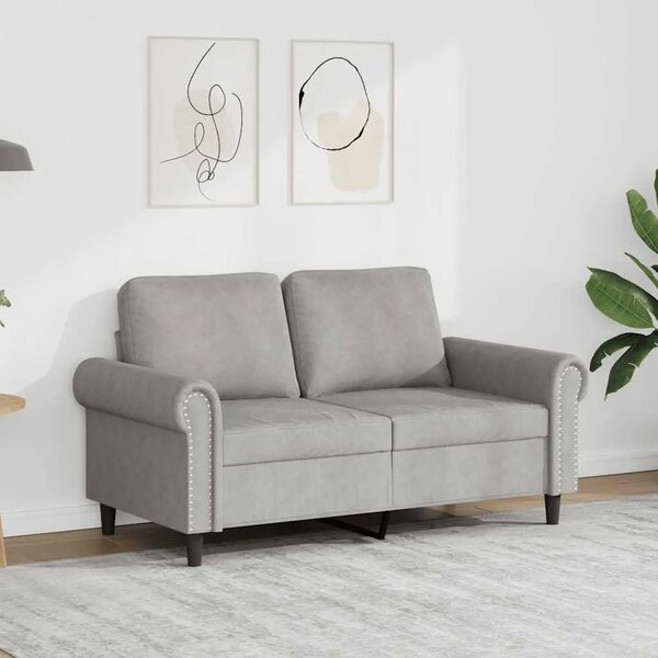Dvosjed svjetlosivi 120 cm baršunasti - Svjetlosiva 1 120 cm Svjetlosiva