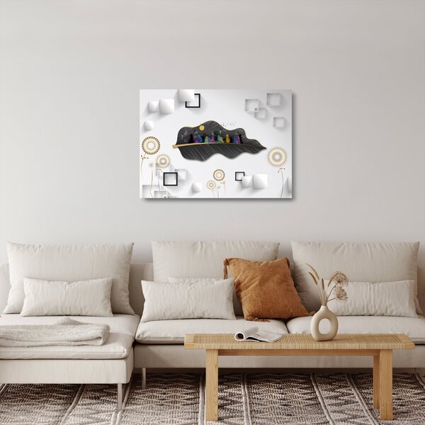 Staklena slika apstrakcije (70x50 cm)