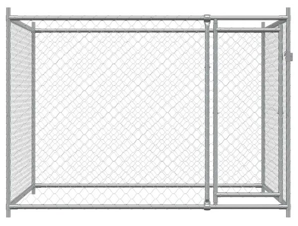 Kavez za pse s vratima sivi 2 x 2 x 1 5 m od pocinčanog čelika - 2 x 2 x 1.5 m 1 1 vrata 2 x 2 x 1.5 m