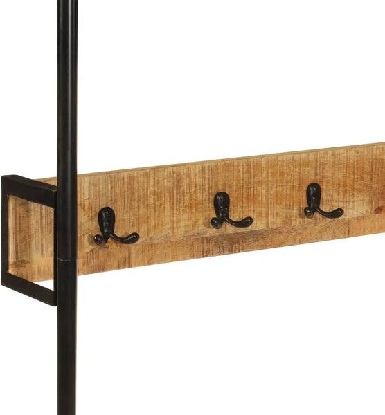 Stalak za odjeću s kotačima 90x35x190 cm drvo manga i željezo