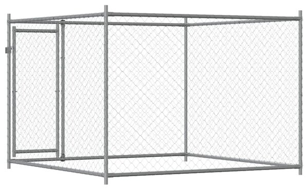 Kavez za pse s vratima sivi 2 x 2 x 1 5 m od pocinčanog čelika - 2 x 2 x 1.5 m 1 1 vrata 2 x 2 x 1.5 m