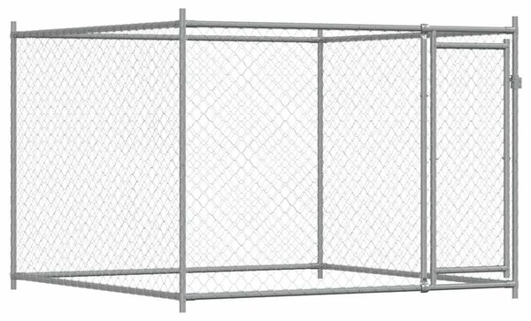 Kavez za pse s vratima sivi 2 x 2 x 1 5 m od pocinčanog čelika - 2 x 2 x 1.5 m 1 1 vrata 2 x 2 x 1.5 m