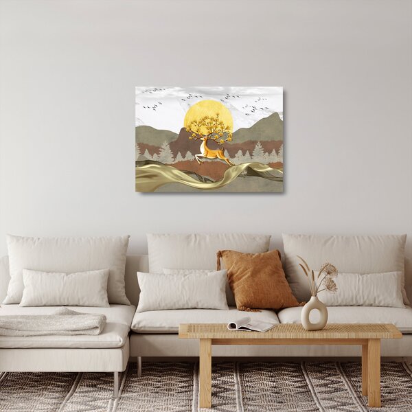 Staklena slika jelena (70x50 cm)