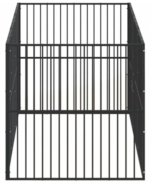 Ograda za pse s 8 panela crna od pocinčanog čelika - 300 x 100 x 100 cm 300 x 100 x 100 cm