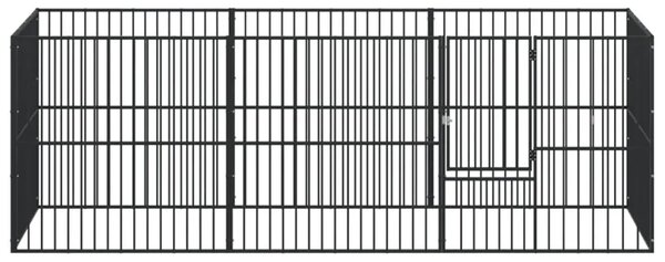 Ograda za pse s 8 panela crna od pocinčanog čelika - 300 x 100 x 100 cm 300 x 100 x 100 cm