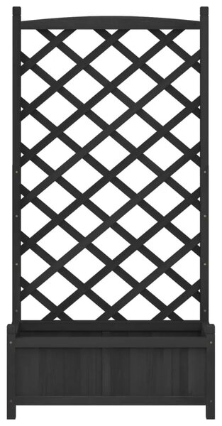 Sadilica s rešetkom crna 75 x 35 x 150 cm od masivne jelovine - Crna 75 x 35 x 150 cm 1 s rešetkom