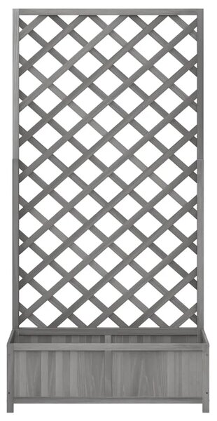Sadilica s rešetkom siva 90x35x180 cm od masivne jelovine - Siva 90 x 35 x 180 cm 1 Siva