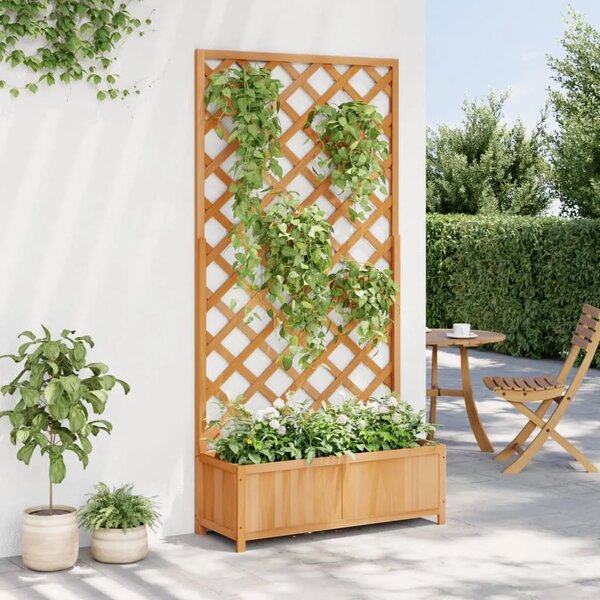 Sadilica s rešetkom smeđa 90x35x180 cm od masivne jelovine - Smeđa 90 x 35 x 180 cm 1 Smeđa
