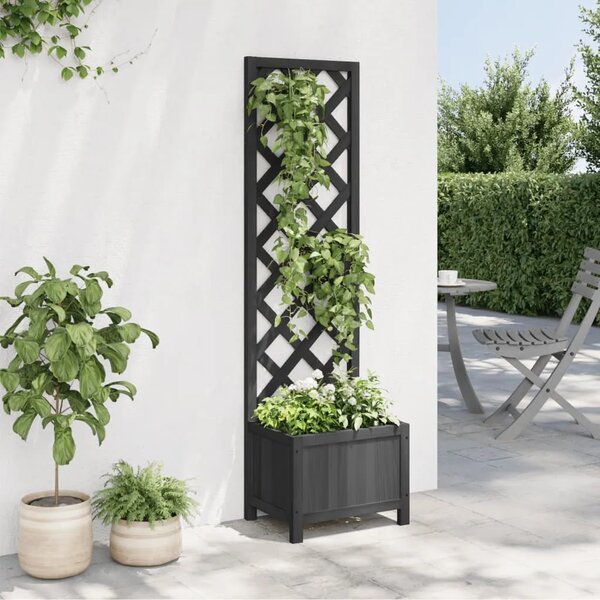 Sadilica s rešetkom crna 40x30x135 cm od masivne jelovine - Crna 40 x 30 x 135 cm 1 Crna